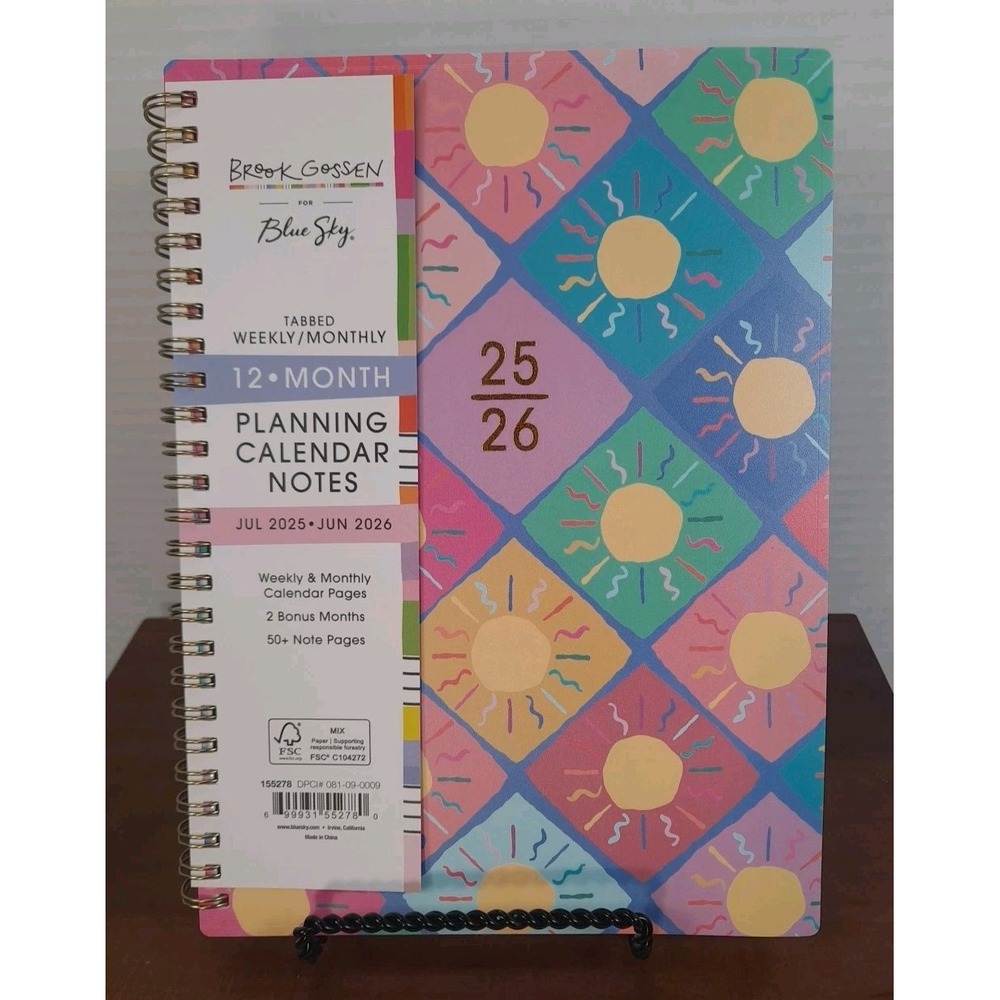 New 2025/2026 Brook Gossen For Blue Sky‎ 12 Month Planner Tabbed Weekly Monthly